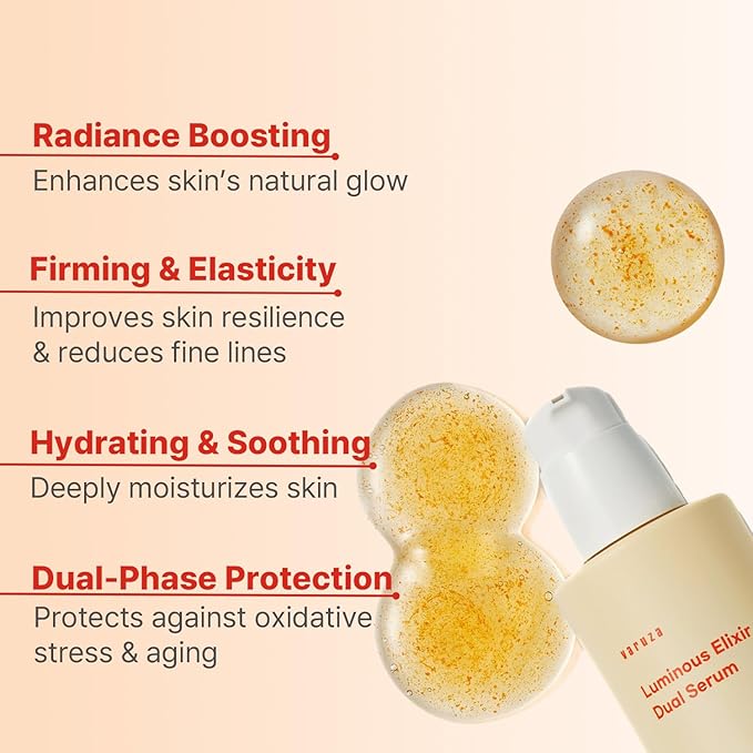 Luminous Elixir Dual Serum Vita 7 Complex 5% Vitamin K3 Face Serum Hyaluronic Acid & CoQ10 Sea buckthorn oil Pullulan Hydrating & Skin Barrier Repair Anti-Redness Vegan Korean Skincare 50ml