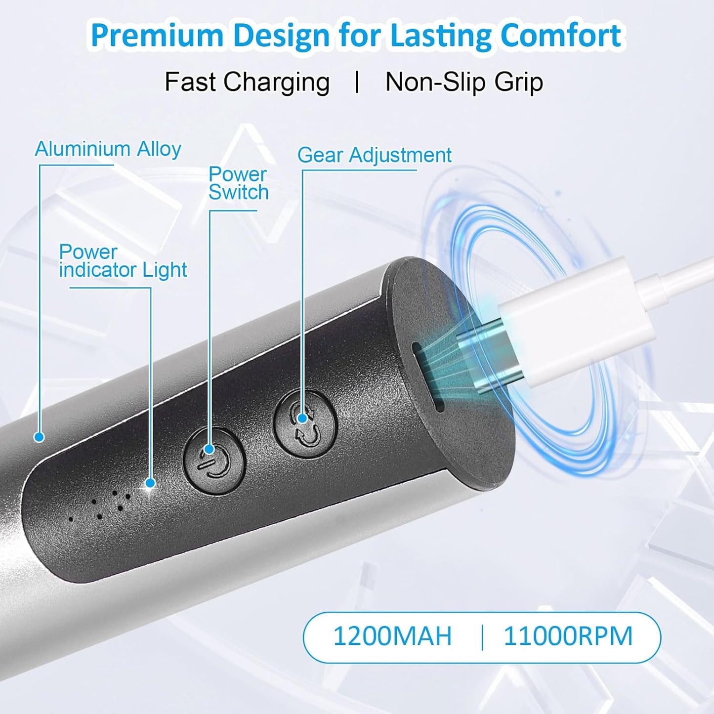 Upgraded Wireless Electric Callus Remover for Feet, 6-Speed 2-in-1 Rechargeable Foot File Callus Remover with USB Charging & 3 Types of Sandpaper, Dead Skin Remover for Dry Cracked Heels (Silver)