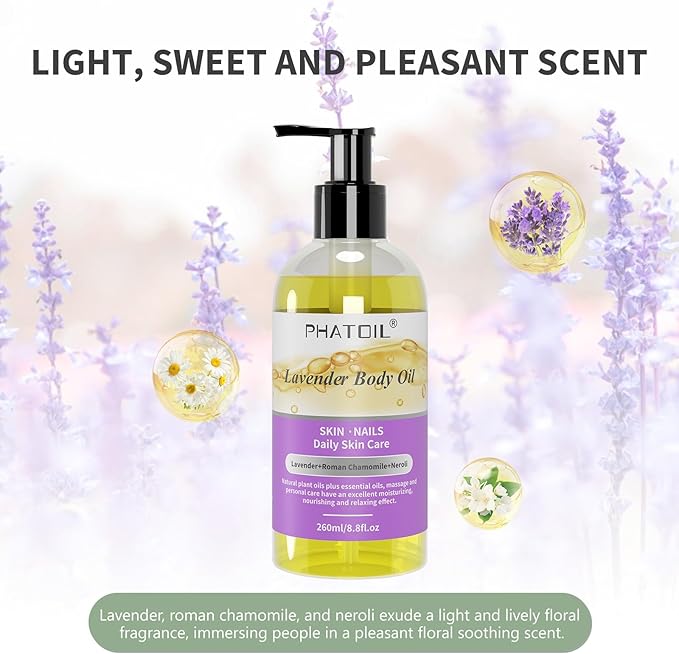 260 ml (8.8 fl.oz) Lavender Body Oil and Frankincense Body Oil