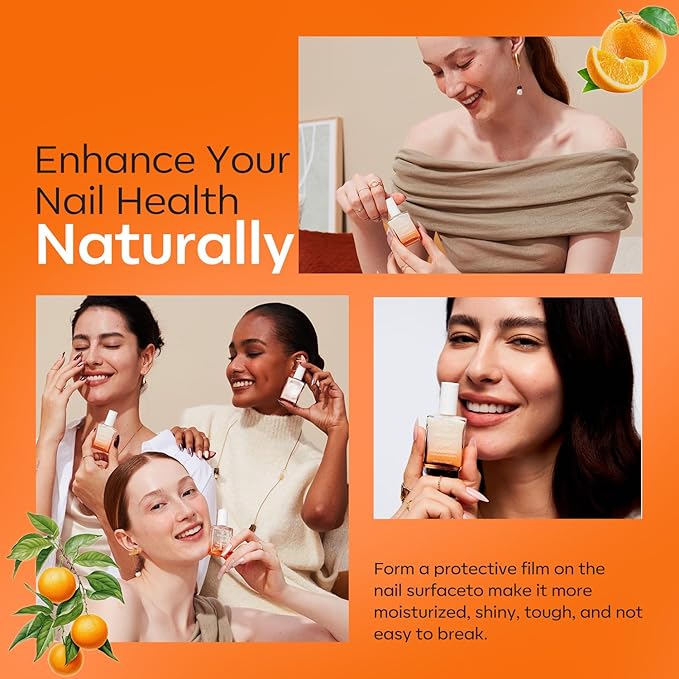 modelones Cuticle Oil for Nails Orange Nail Oil for Growth and Strength Nail Growth Oil Cuticle Care Quick Dry Nail Care Moisturize and Strengthen Damaged Nails 15ml 0.5Fl Oz