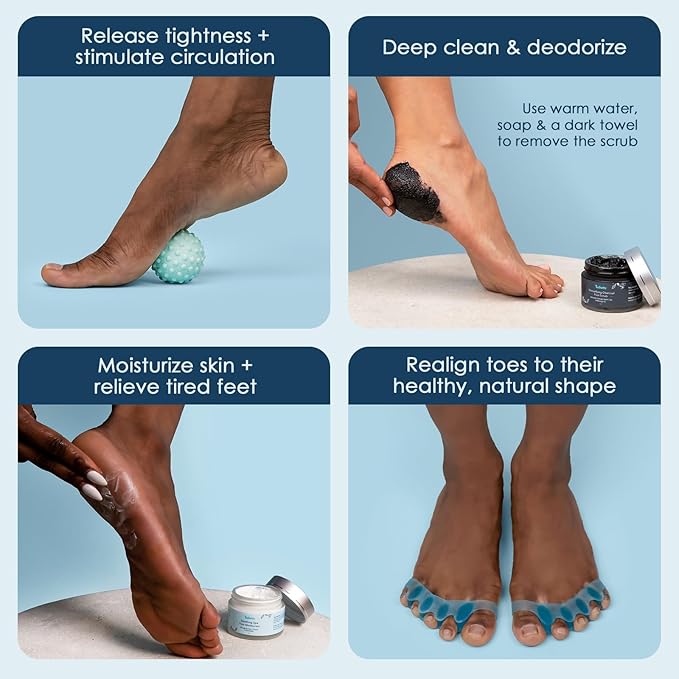 Tucketts Foot Care Spa Kit for Heel and Foot Pain Relief, Dry Skin, Bunions, Toe Correctors