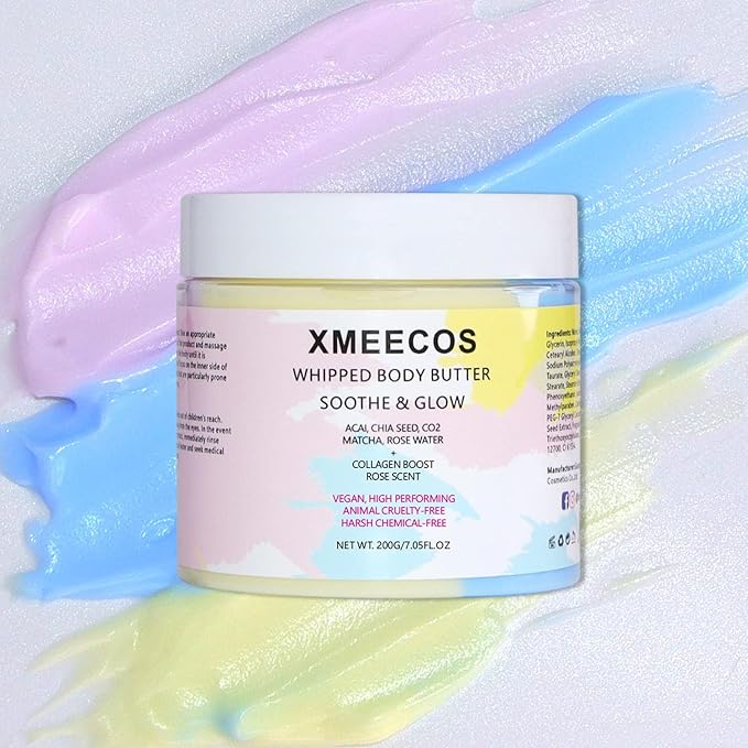 Whipped Body Butter for Men and Women | Vegan| Cruelty-free| Moisturizing| Soothing| Gentle| Collagen| Giftable Great for Dry Skin