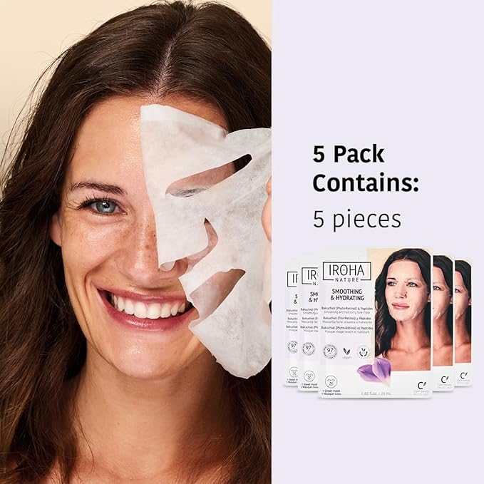 Skin Care Mask with Bakuchiol - Pack of 5 Pieces