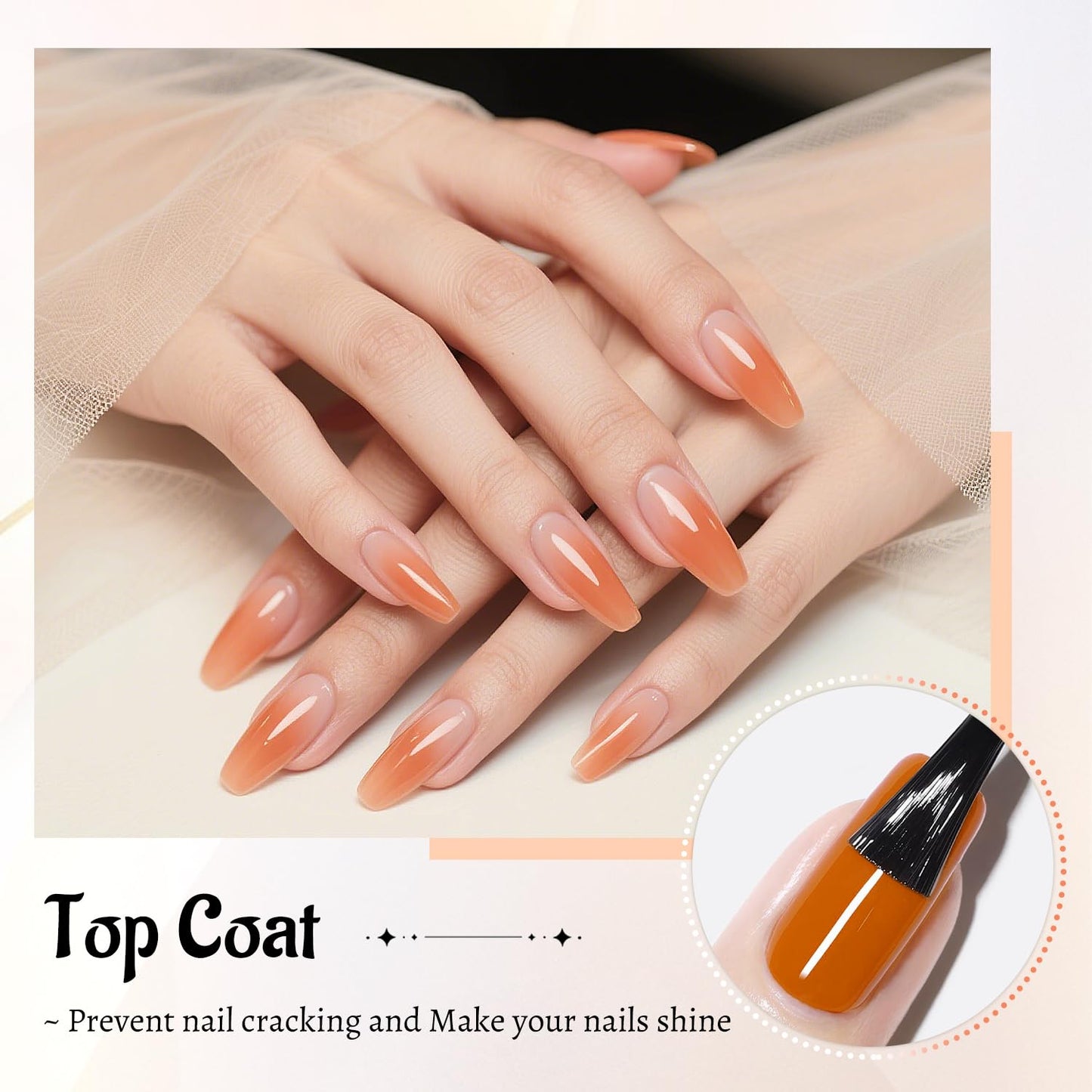 JODSONE 4 Bottle 10ML Nail Primer Base Coat Top Coat and Builder Gel Glossy Durable Long Lasting Gift for Girls at Home Salon Design