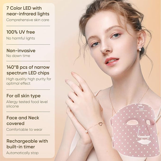 Beauty LED Light Mask -infrared light therapy red light therapy led facial light Photons Facial Skin Care Wrinkle reduce anti-acne facial light acne treatment beauty device-KFB265