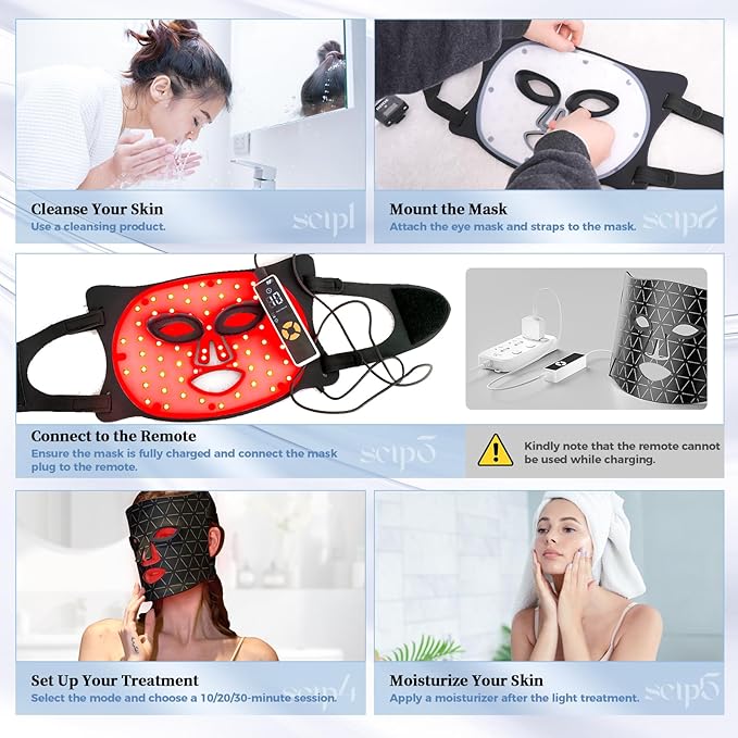 Red Light Therapy for Face – Medical-Grade LED Face Mask Light Therapy red light therapy mask for Wrinkles, Acne, and Skin Rejuvenation | Red, Blue & Infrared Light Therapy