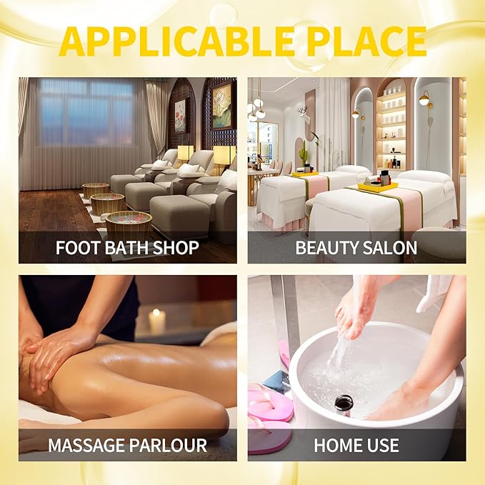 Pedicure Kit Foot Soak Set: Bubble Salt, Sugar Scrub, Massage Mask, Massage Lotion in a Box, 4 Step Foot Spa Kit for Dry Feet, Calluses and Tired Feet(1 Set Milky Flower)