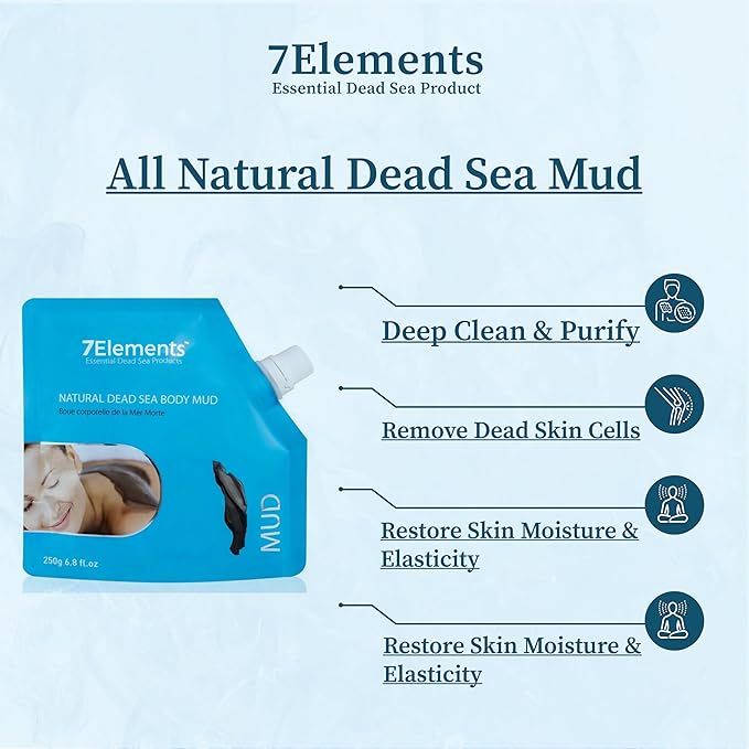 Dead Sea Mud Mask For Body - Spa Quality Pore Reducer for Acne, Blackheads, and Oily Body Skin - All Natural Anti Aging Skincare for Men & Women - Best Body Cleansing Clay Mask - 8.8fl oz