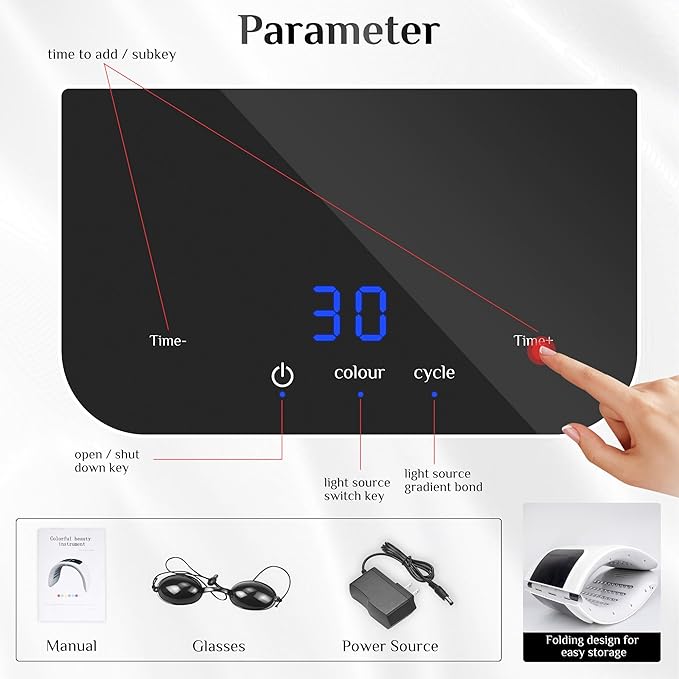 Red Light Therapy Mask, LED Therapy Light, 7 Color Light Therapy Mask Beauty Photon Skin Phototherapy Machine with Spray Function