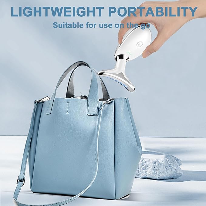 Facial and Neck Massage,3-in-1 Face Tool,Facial Beauty Device for Skin Care (White)