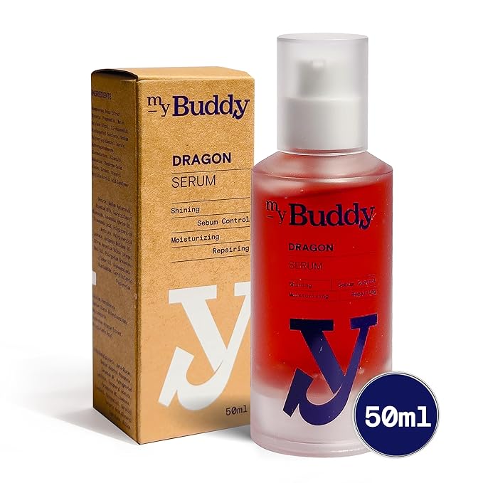 Dragon Blood Serum for Men 1.7oz 50ml | Skin Perfecting Moisturiser I All-in-One Natural Serum | Hydrating & Repairing | Niacinamide, Vitamin C&E | Vegan & Sensitive Skin Safe Korean Skincare