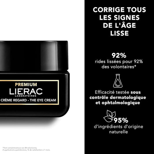 Lierac Eye Cream - Dark Circles Under Eye Treatment - Reduces puffiness and bags - Regard Absolu - 15ml