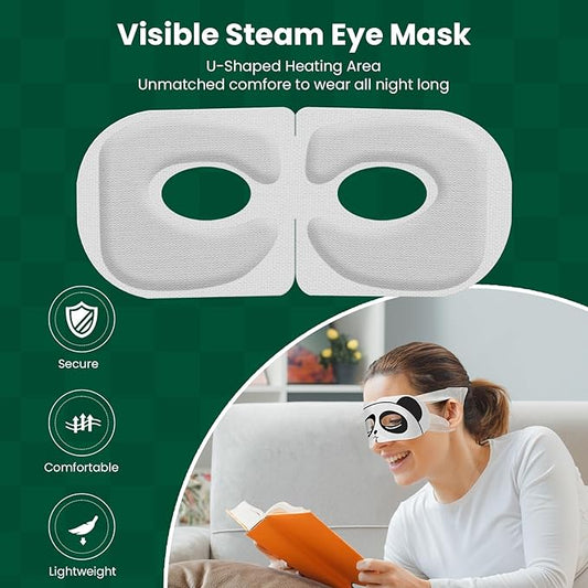 Steam Eye Mask for Dry Eyes, 20 Packs Warm Eye Mask, Disposable SPA Heated Eye Masks Sleep Mask for Dark Circles & Puffiness, Soothing Headaches, Reduce Eye Fatigue, Christmas Gift, Unscented