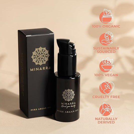 Moroccan Argan Face & Body Oil, Sourced in Morocco, Skin Moisturizer, Reduces Wrinkles, Vegan, Cruelty Free, Non-GMO, Fragrance & Chemical Free, 50 mL