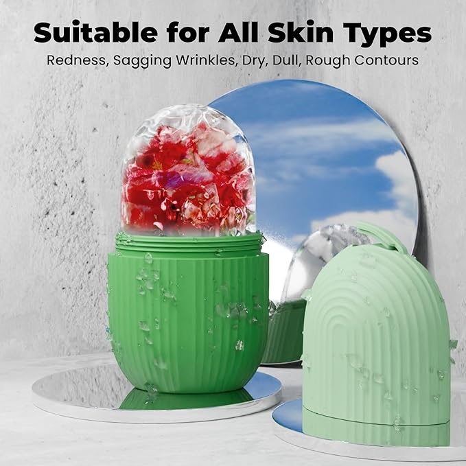 ROSELYNBOUTIQUE Ice Roller for Face Massager Self Care Gifts for Men Women Facial Skincare Tools (Green)