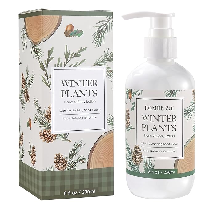 Christmas Hand & Body Lotion with Moisturizing Shea Butter - Winter Plants - Infused with Winter Pine Scent - 236 ML / 8 FL OZ