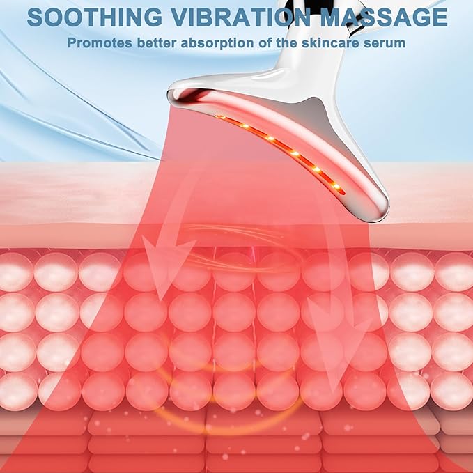 Facial and Neck Massage,3-in-1 Face Tool,Facial Beauty Device for Skin Care (White)