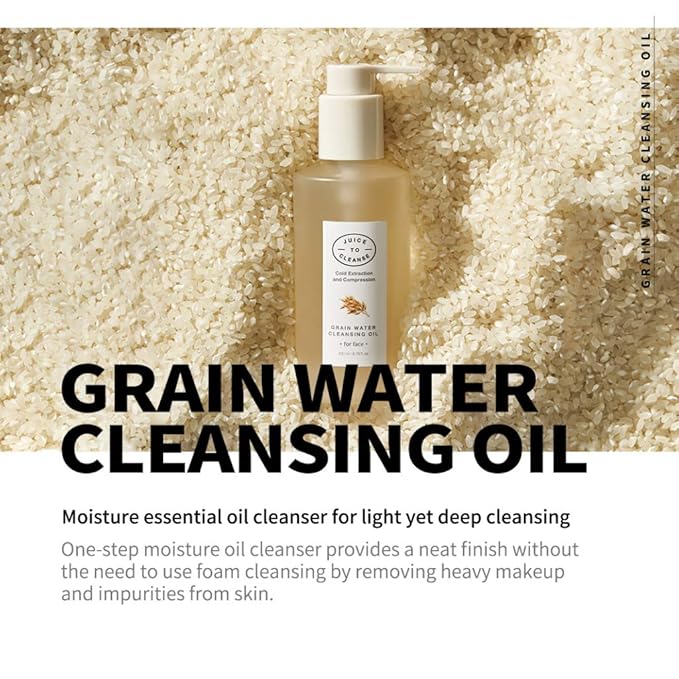 Grain Water Cleansing Oil 200ml (6.76 fl.oz.) - Zero Makeup Residue Deep Pore Cleansing Oil, Melting Dead Skin Cells, Moisturizing & Purifying, Vegan, Paraben Free