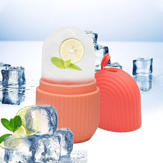 Ice Face Roller, Ice Roller for Face and Eye,Puffiness Relief,Face Roller Skin Care,Naturally Tone and Tighten Skin,Silicone Facial Massage Ice Mold,Reusable Face Massage,Ice Mold for Face Beauty Gift for Women (Pink)