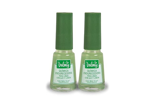 2in1 Garlic & Lemon Nail Hardener & Whitener Base Coat - Nail Strengthener & Growth Treatment - Whitens Yellow Nails - Endurecedor de Uas, 0.47 Fl Oz (Pack of 2)