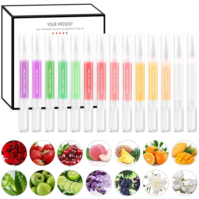 6Pcs Nail Cuticle Oils Nail Nutrition Oil Pen Nail Nourishment Pens 6 Smell Cuticle Revitalizer for Agnail Nourish Skin Nail Care (14pcs)