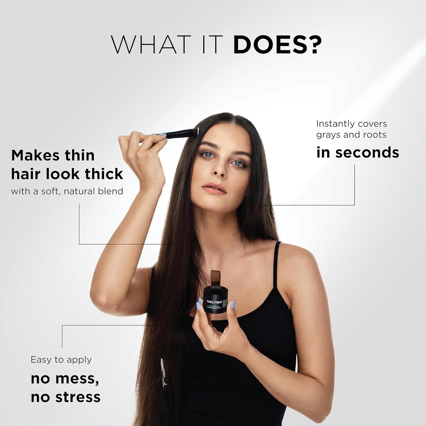 THICK FIBER Root Touch Up Set - Water & Sweat Resistant Hair Loss Concealer for Thinning Hair Women, Includes Hairline Powder and Brush (Auburn)