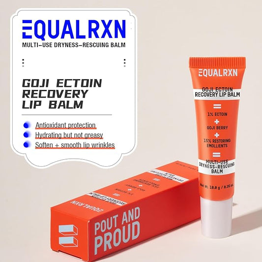 Goji Ectoin Recovery Lip Balm | Nourishing & Non Greasy Lip Treatment | Papaya Enzyme, Goji, Ectoin, Vitamin C to Support Lip Barrier & Wrinkles | For Dryness Cracked Lip Day & Night Use