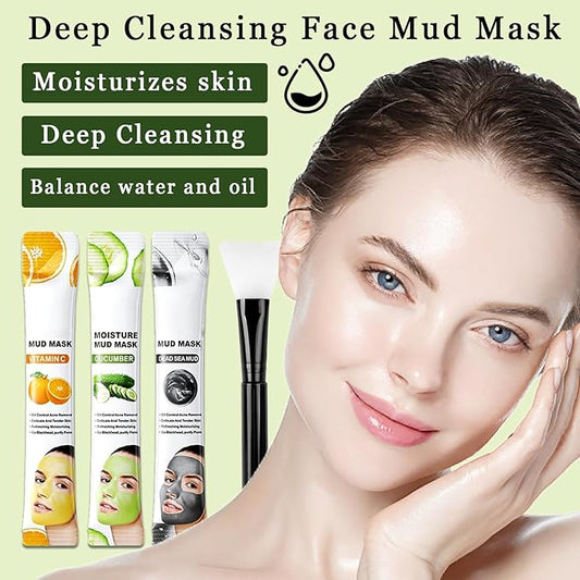 24PCS Hydrating Facial Clay Mask Set, Moisturizing Deep Cleansing Mud Mask Skin Care Set, Travel Size Long Lasting Oil Control Face Clay Mask Skincare Set