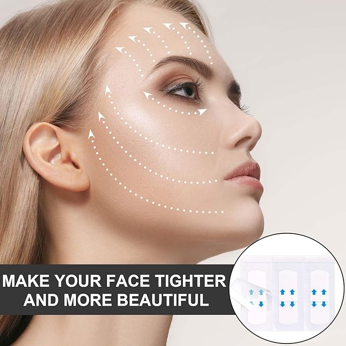 132 Pcs Face Tape Lifting Invisible, Neck Lift Tape, Instant Face Lift, Facelift Tape for Face Invisible, Lifting Loose Sagging Skin, Neck
