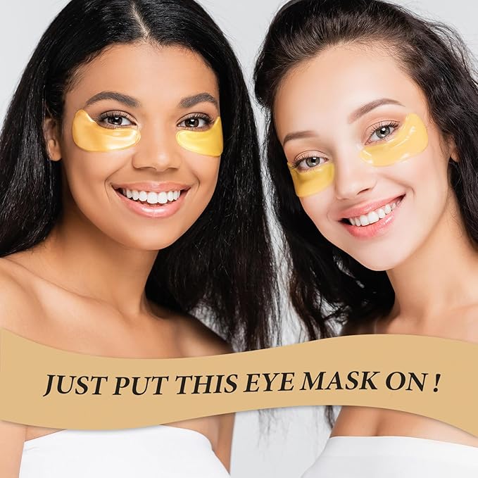 30 Pairs 24K Gold Eye Mask, Reduce Dark Circles, Puffy Eyes, Undereye Bags, Gel Collagen Eye Patches for Reduce Fine Line, Moisturizing Under Eye Gel Pads for Women Men