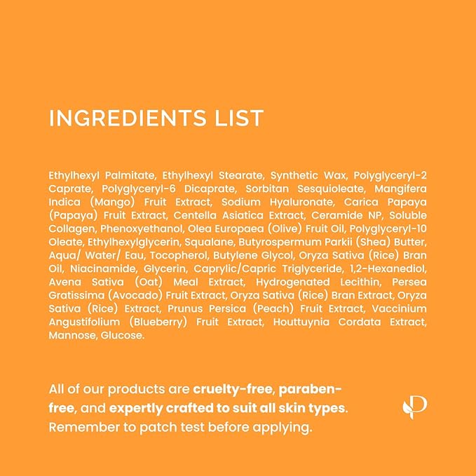 PLANTIFIQUE Korean Cleansing Balm Makeup Remover with Mango & Papaya Extracts, Hyaluronic Acid and Ceramide - Nourishing Melting Cleanser for All Skin Types 1.41 oz / 40 g