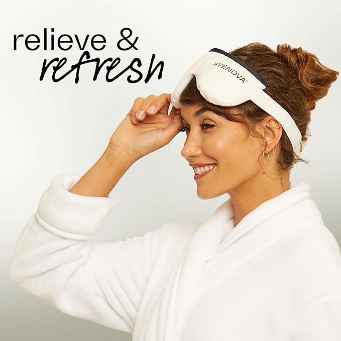 Avenova Moist Heating Eye Compress Mask – Reusable & Microwavable Eye Mask Provides Relief from Allergies, Sinuses, Headaches, Puffy and Irritated Eyes, Dry Eyes, Blepharitis, and Styes