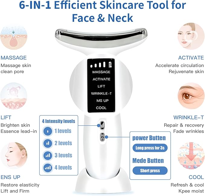 Facial and Neck Massager, Soothing and Relaxing Face Massager for Skin Care