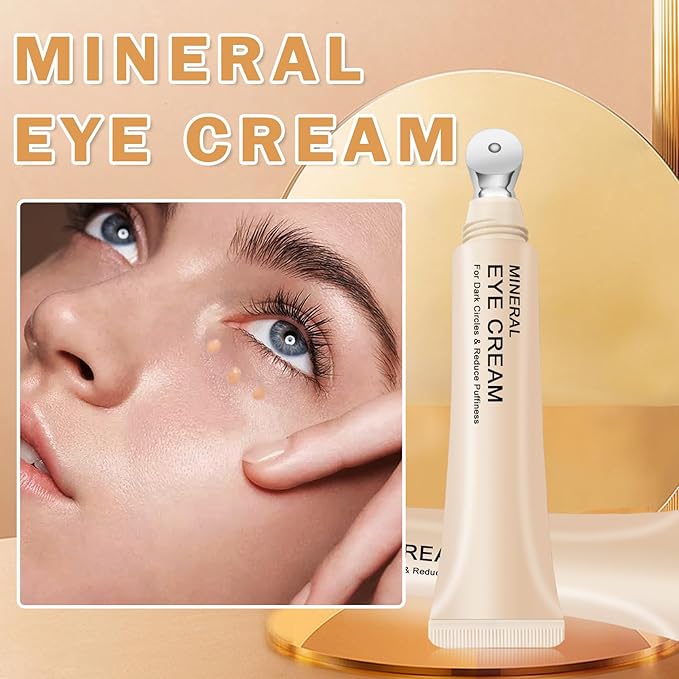 CAHIUYOA Mineral Sun Screen Eye Cream Under Eye Cream for Dark Circles and Fine Lines Travel Size Mineral Eye Cream - 01 Light
