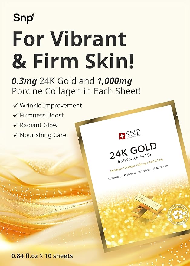 SNP [K Beauty 24K Gold Ampoule Sheet Mask & Vitaronic SOS Ampoule
