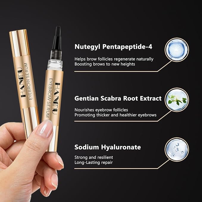 Eyebrow Growth Serum for Women & Men - Rapid Eyebrow Enhancer 4.5ml | Natural & Gentle Formula for Thicker Fuller Brows with Visible Results in 4-6 Weeks