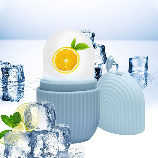 Ice Face Roller, Eye Puffiness Relief, Silicone Facial Massage Ice Mold, Reusable Face Massage, Blue