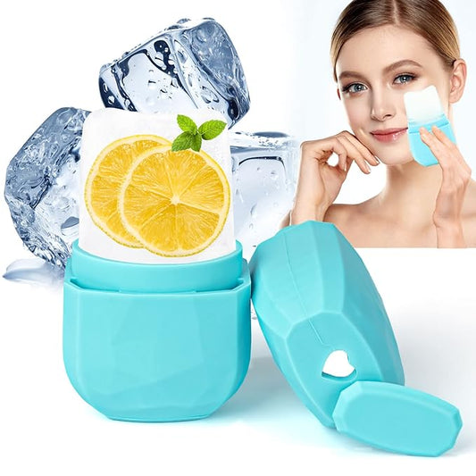 Ice Roller for Face, Facial Ice Roller for Firm Lubricate skin, Reusable Leak-proof Design & V-Shaped ice Face Mold, Ice Facial Massage Skin Care Cube Tools Gift for Women