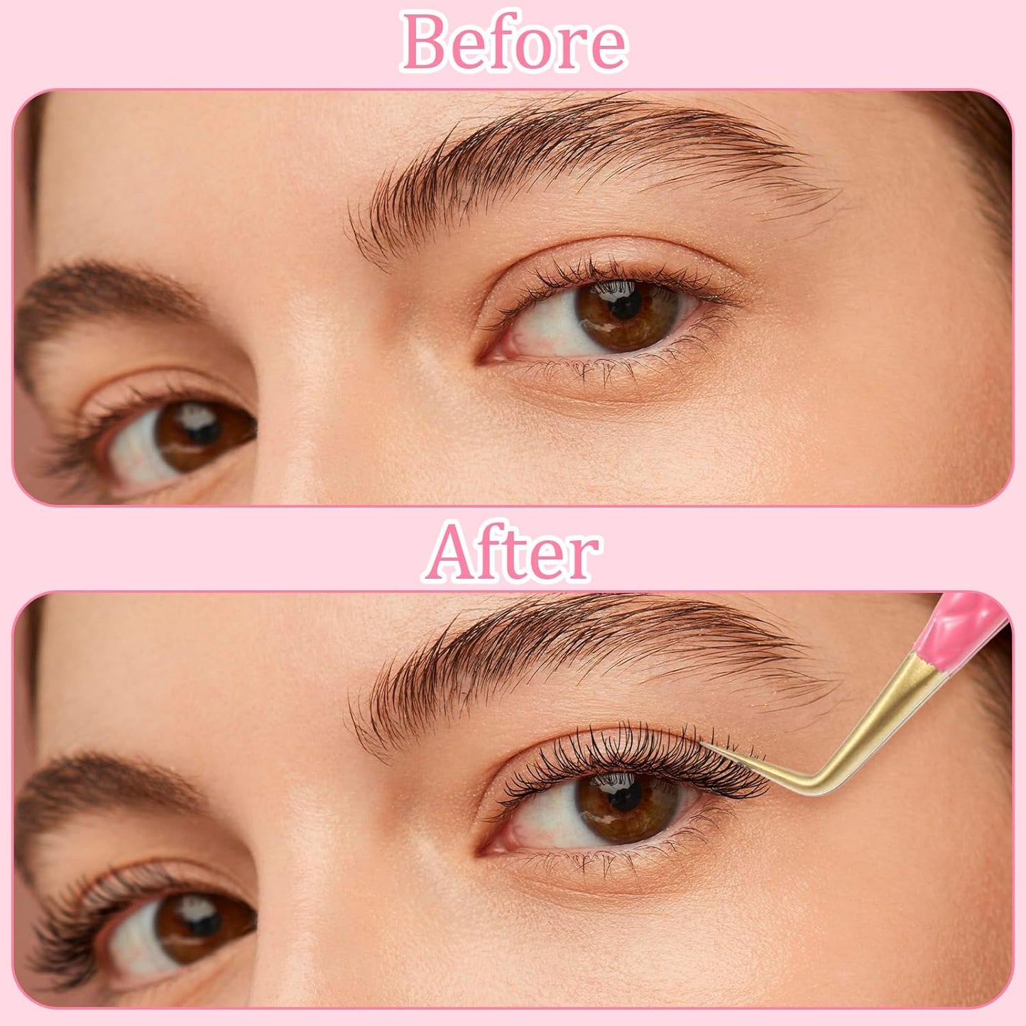 2pcs Lash Cluster Tweezers for Eyelash Extensions Straight and Curved Volume Lash Tweezers Set Lashes Cluster Tweezer for Volume Lashes Extensions, Crafting, Girls Women Beginners