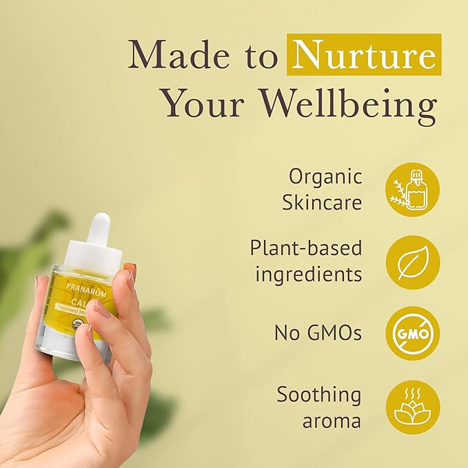Pranarom - Calm Treatment Moisture Oil (1oz / 30ml) - 100% Pure & Natural Essential Oil Moisturizing Oil for Sensitive Skin Treatment & Nourishment