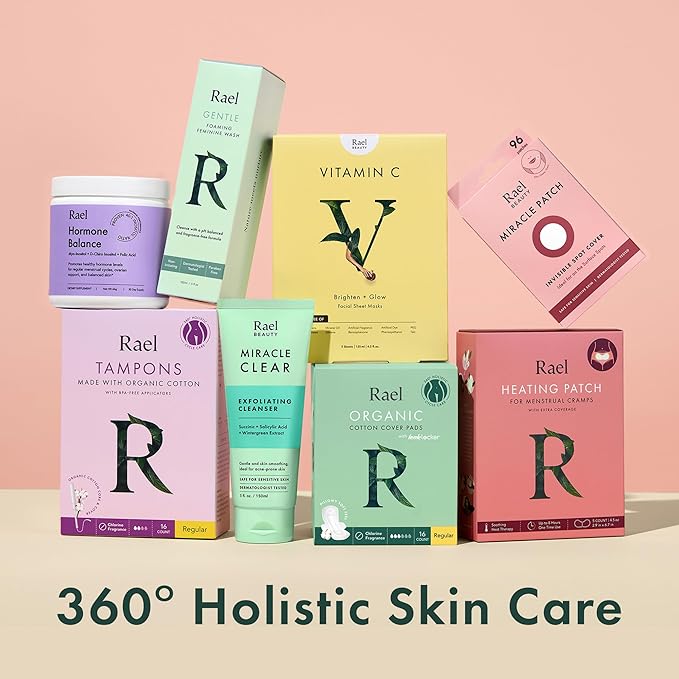 Rael Face Mask Skin Care, Vitamin C Face Masks - Bamboo Facial Sheet Mask, Korean Skincare, with Brightening Vitamin C Serum and Fruit Extracts, All Skin Types (Vitamin C, 5 Sheets)