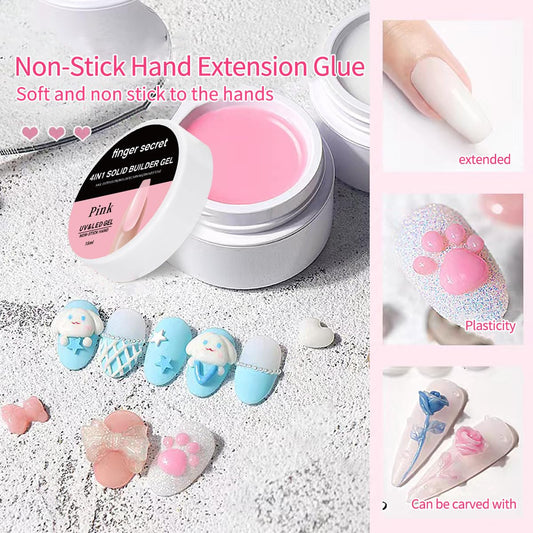 Solid Builder Gel for Nails Hard Gel 3D White Nude Pink Clear Colors for Nail Extension DIY Nail Kit