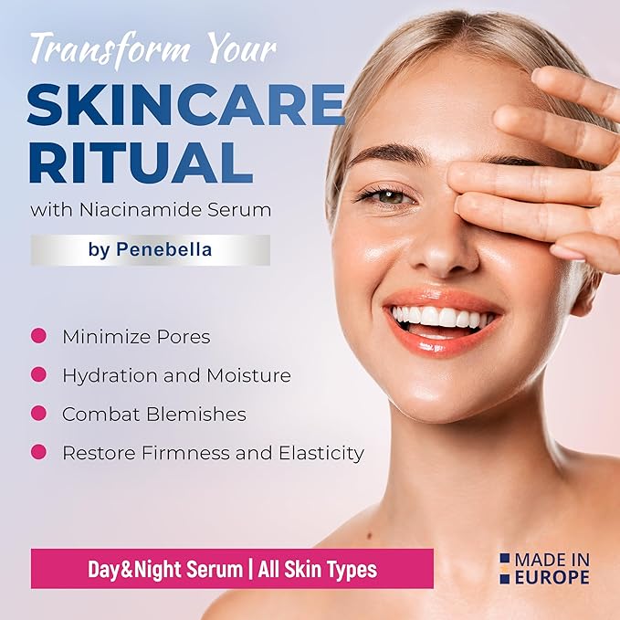 Niacinamide Face Serum – Vitamin B3, Hyaluronic Acid & Panthenol – Hydrating, Improves Skin Radiance, Refines Skin Texture – Skin Care - Hyaluronic Acid Serum– 30ml