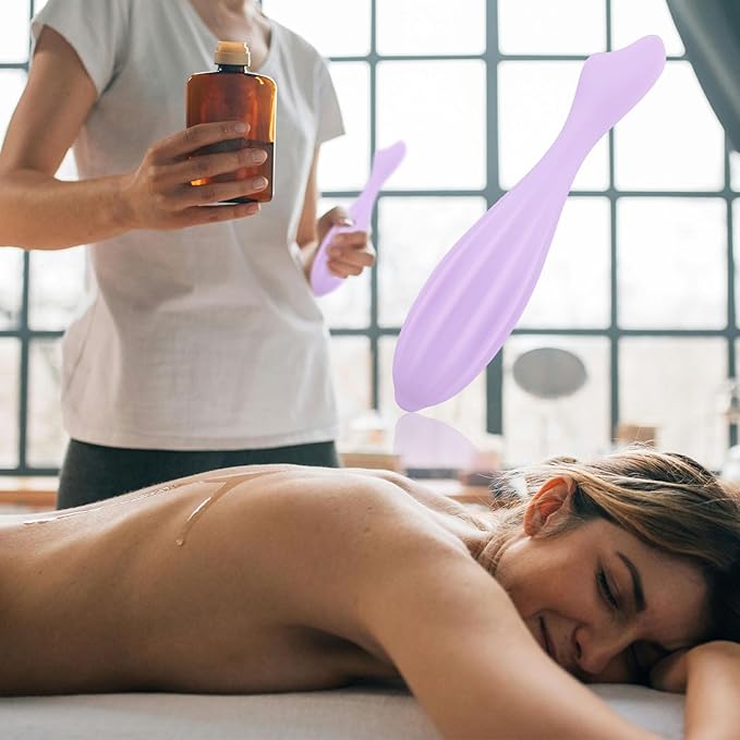 Facial Massage Roller, Silicone Face Massage Tool Shapes Body & Face Curves Face Massage Stick Skin Care Self Tool Reduces Tiredness for Women Face Massager (Purple)