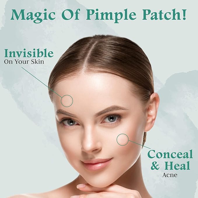 Advanced Invisible Pimple Patches for Face (96 Pack) - Hydrocolloid Patches with Tea Tree Oil - Vegan Friendly Acne Patches for Face - 2 Size Pimple Patch Stickers (10mm, 12mm)