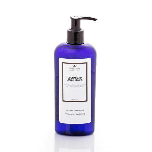 Beard Wash | Canadian Made by Skilled Artisan | Moisturizing and Soothing | 228 g (8oz) (Cognac and Cuban Cigars)