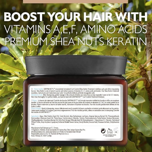 Saryna Key Curl Control Treatment Butter Mask - Shea Butter Hair Mask for Curly Hair - Natural Protein Treatment - Frizzy Hair Moisturizer - Deep Conditioner Mask for Coils and Curls (500ml/16.9oz)