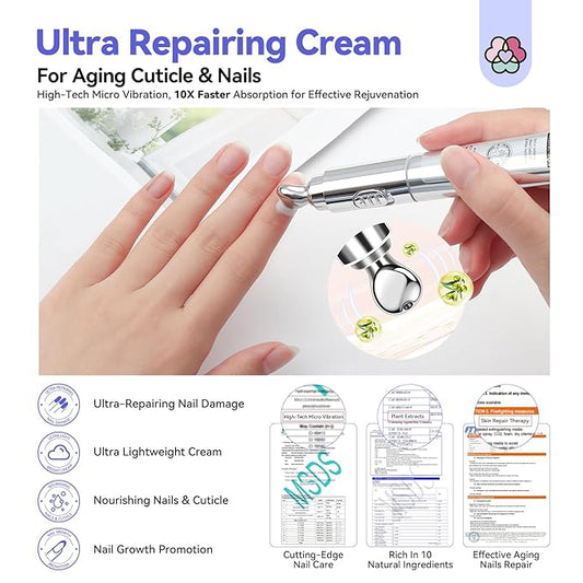 SAVILAND 2024 Ultra-Repairing Cuticle Cream: 20ml Organic Black Castor Oil Vitamin E Cuticle Softener for Deep Hydration Nail Care Aging Damaged Dry Cuticles Repair Nail Strengthener Home