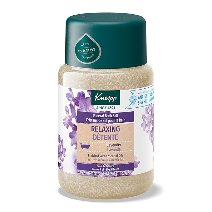 Kneipp Relaxing Mineral Bath Salt with Lavender - Good for Relaxation - 17.6 oz - Up to 10 Baths