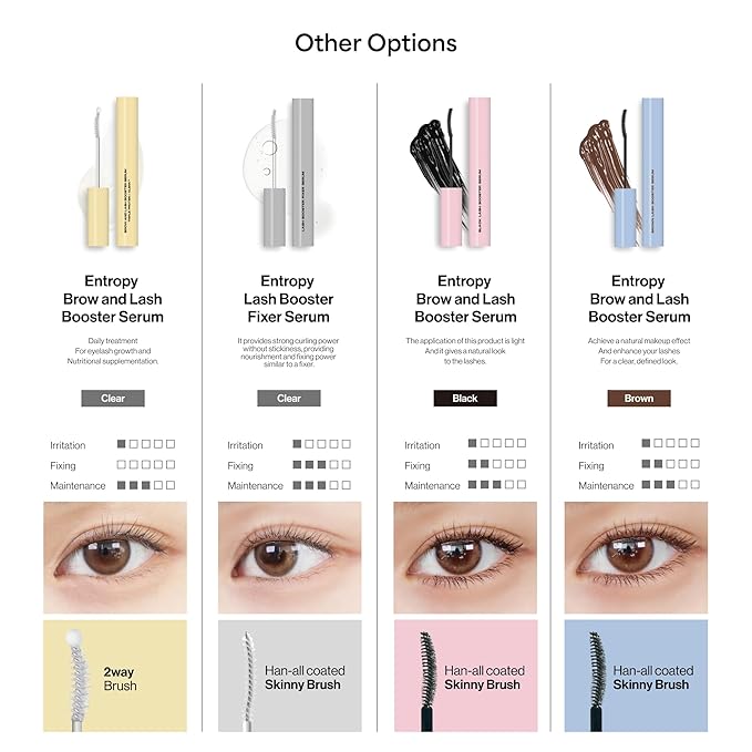 ENTROPY MAKEUP Brow & Lash Enhance Boost Serum - Eyelash Growth Serum for Fuller Lashes & Brows, Biotin & Madecassoside Nourishment, Visible Results in 14 Days, Vegan & Cruelty-Free, #Clear, 0.63 Oz